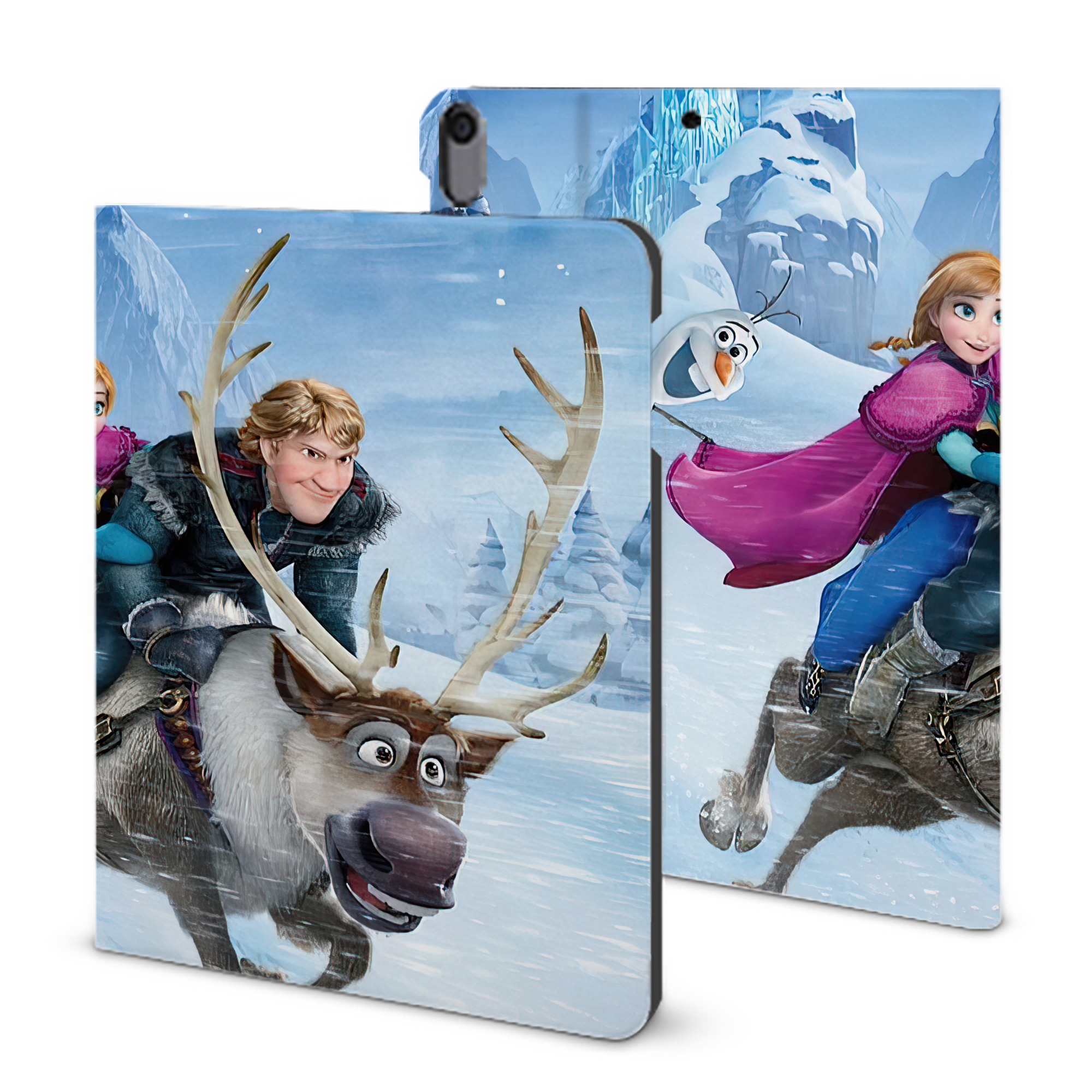 （画像用） アナと雪の女王 アンナ エルサ Frozen Anna Elsa IPad ケース ブック型 PUレザー TPU 耐衝撃 軽量 薄型 ペン収納なし 全面保護 IPad 各モデル対応